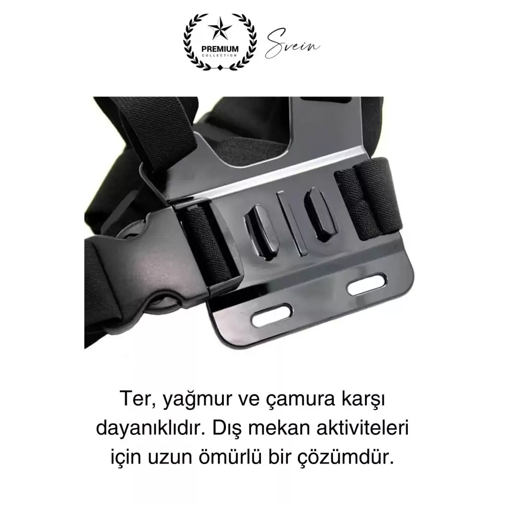 Premium Ayarlanabilir Göğüse Sabitlenen Spor Aksiyon Kamerası Kemeri Video Görüntü Çekim Ekipmanı