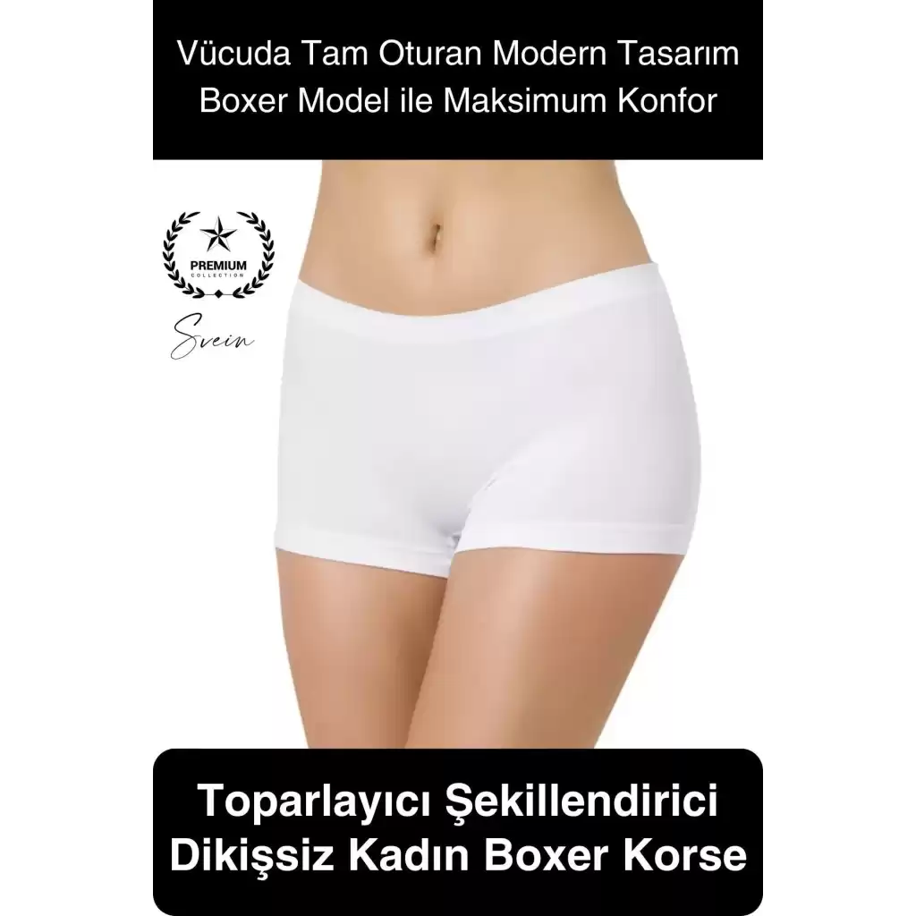 Premium Toparlayıcı Sıkılaştırıcı Kadın Boxer Korse Rahat Dikişsiz Saran Günlük İç Çamaşır