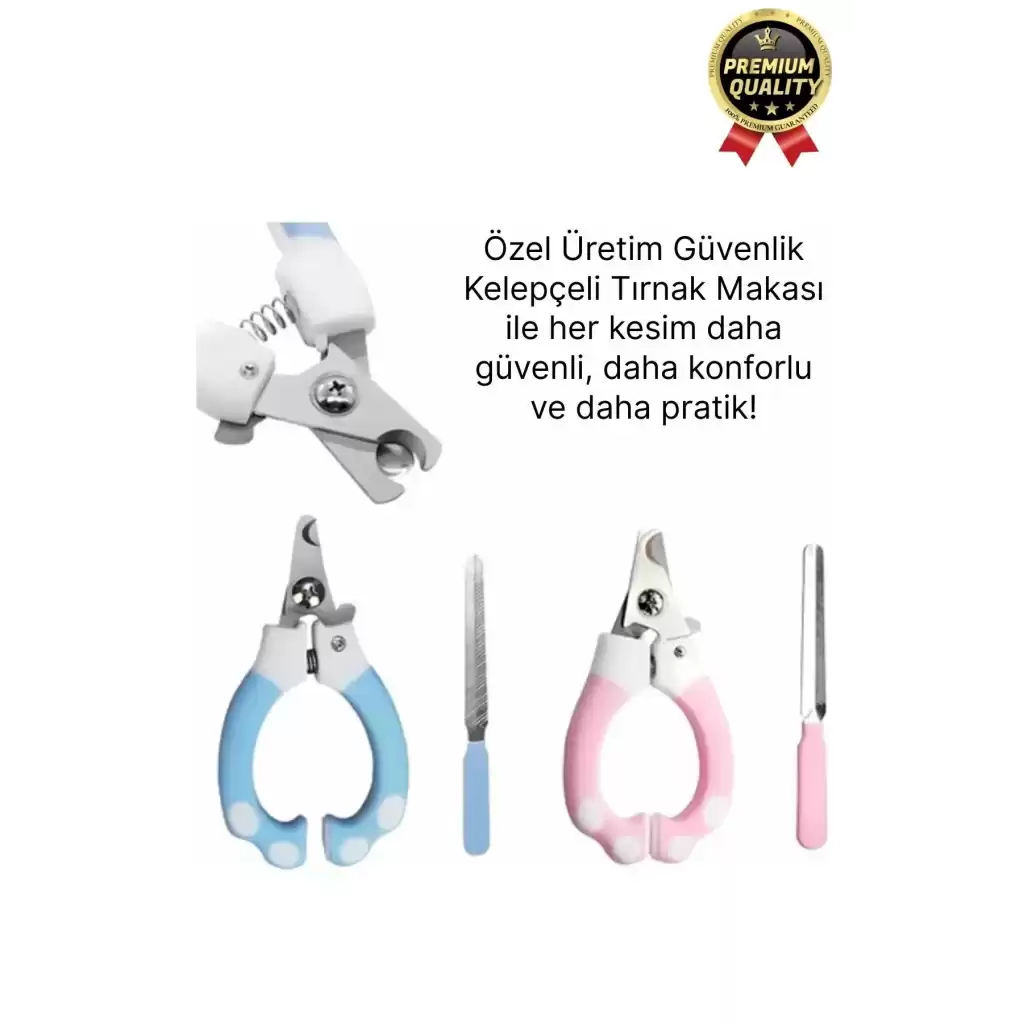 Premium Çelik Uçlu Güvenlik Kelepçeli Kilitli Kedi Köpek Evcil Hayvan Tırnak Makası Ve Törpü Seti