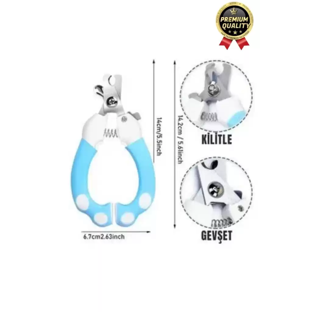 Premium Çelik Uçlu Güvenlik Kelepçeli Kilitli Kedi Köpek Evcil Hayvan Tırnak Makası Ve Törpü Seti