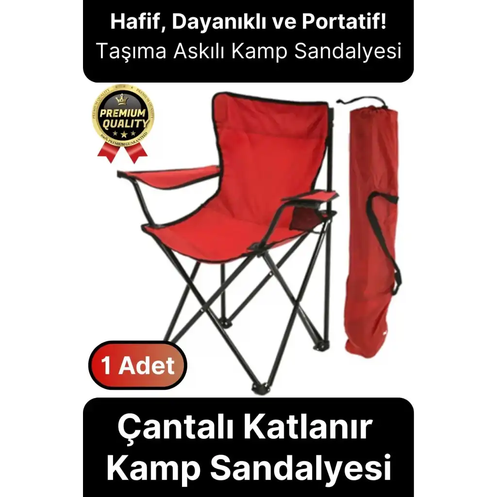 Taşıma Askılı 120 Kg Dayanıklı Konforlu Çantalı Katlanır Su Geçirmez Piknik Plaj Kamp Sandalyesi