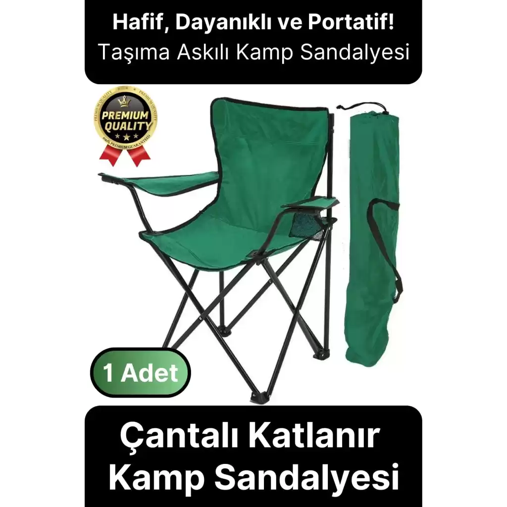 Taşıma Askılı 120 Kg Dayanıklı Konforlu Çantalı Katlanır Su Geçirmez Piknik Plaj Kamp Sandalyesi