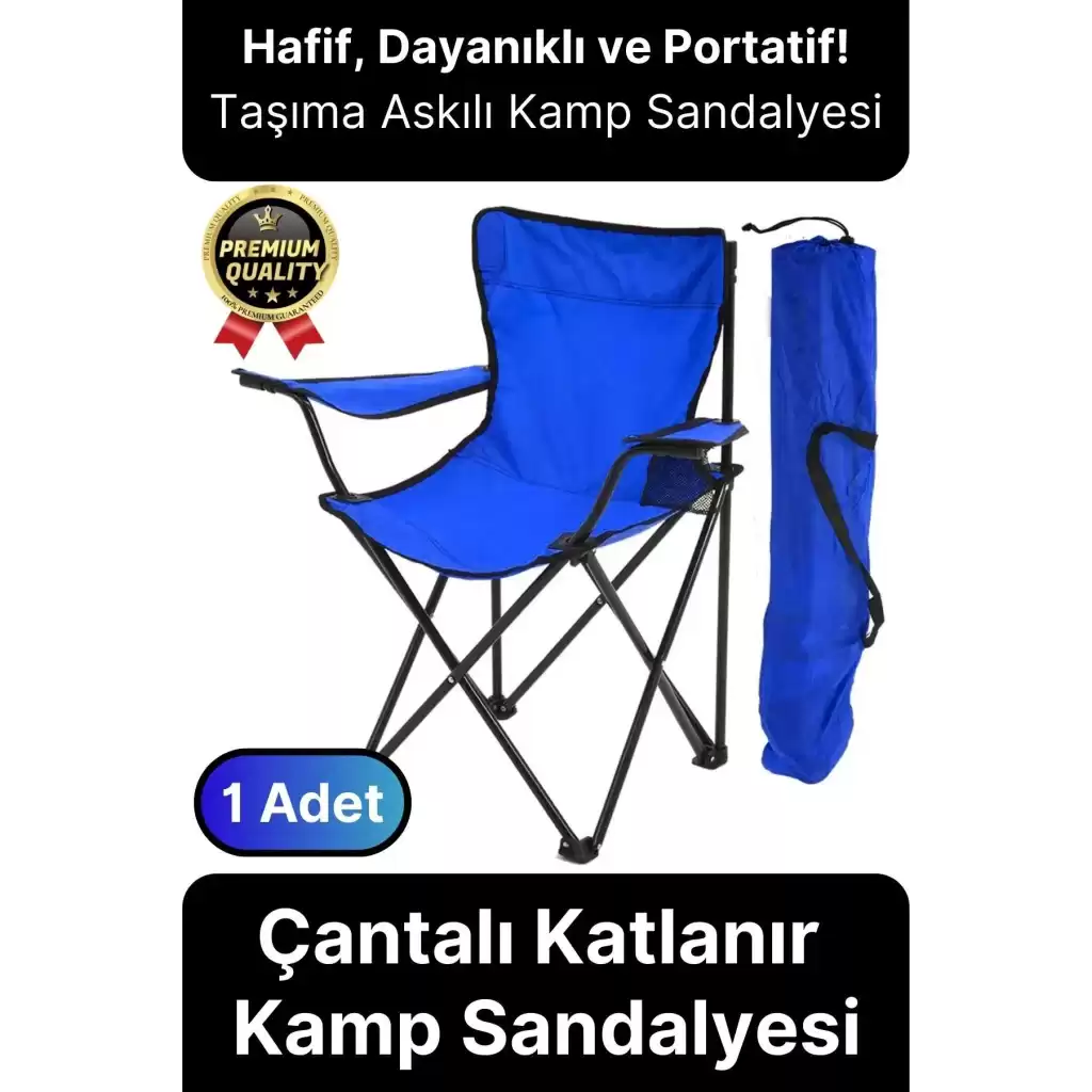 Taşıma Askılı 120 Kg Dayanıklı Konforlu Çantalı Katlanır Su Geçirmez Piknik Plaj Kamp Sandalyesi