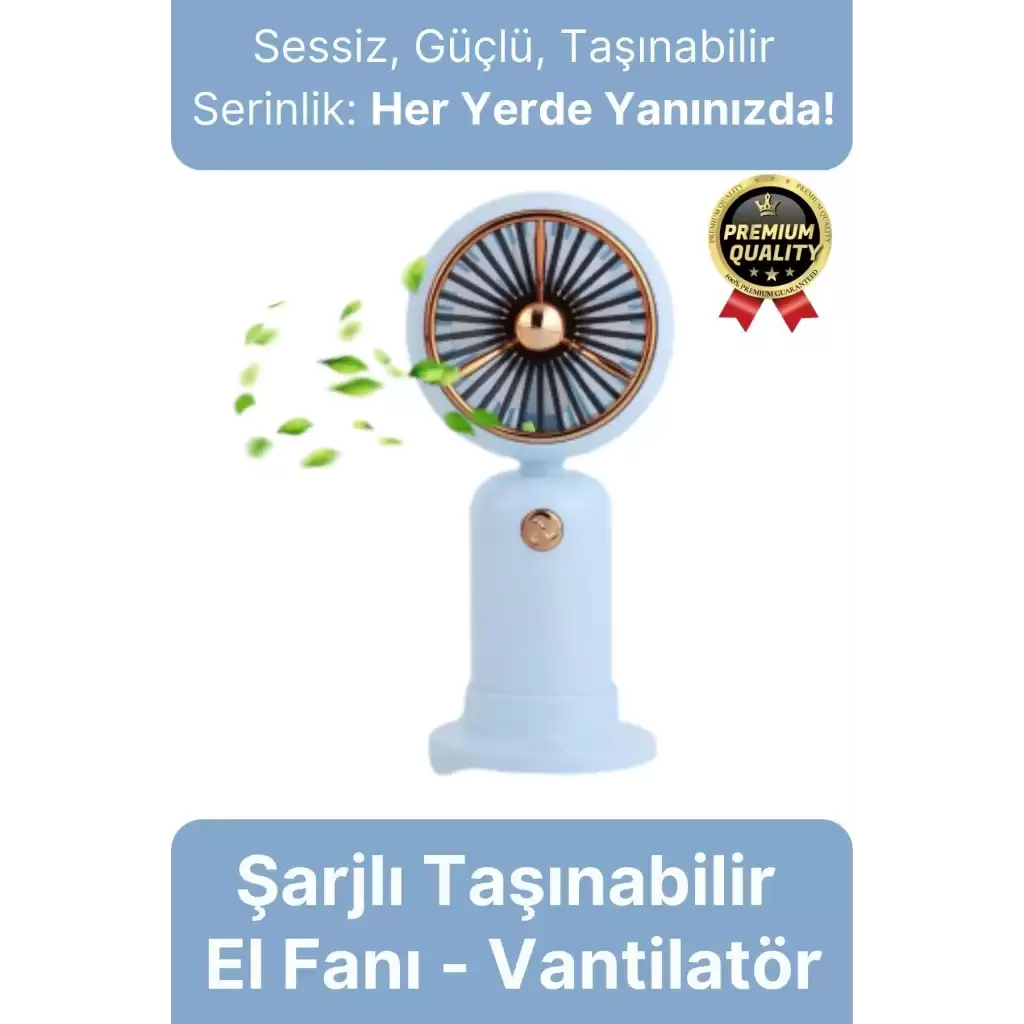 Özel Üretim Taşınabilir Usb Şarjlı Sessiz 2 Kademeli Serinletici Tutmalı Masa El Fanı Vantilatör