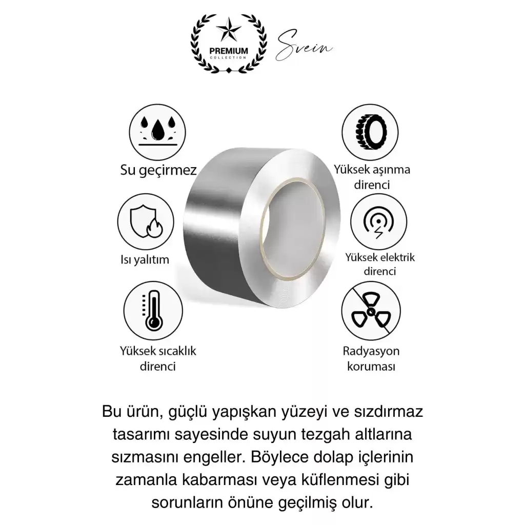 20 Mt Parlak Metalik Gri Tezgah Lavabo Kenar Bandı Sızdırmaz Isıya Dayanıklı Bant Su İzolasyon 10 Ad