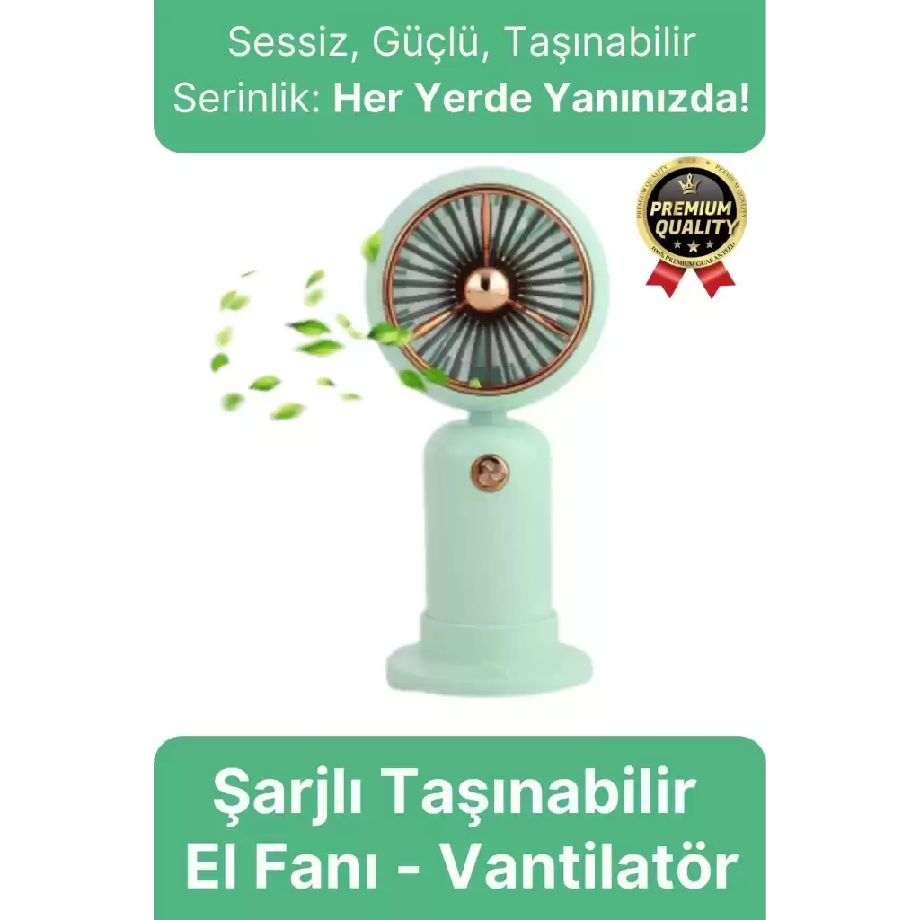 Özel Üretim Taşınabilir Usb Şarjlı Sessiz 2 Kademeli Serinletici Tutmalı Masa El Fanı Vantilatör