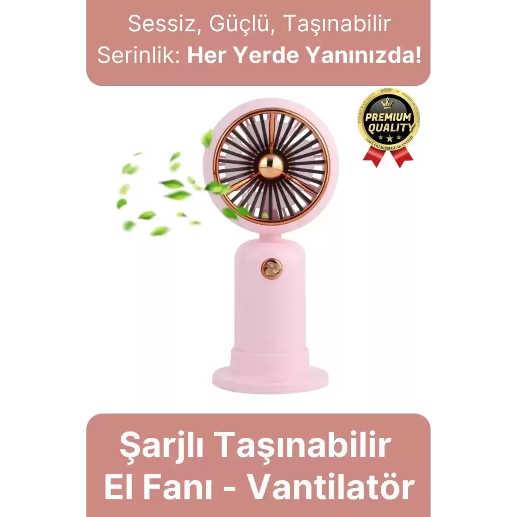Özel Üretim Taşınabilir Usb Şarjlı Sessiz 2 Kademeli Serinletici Tutmalı Masa El Fanı Vantilatör