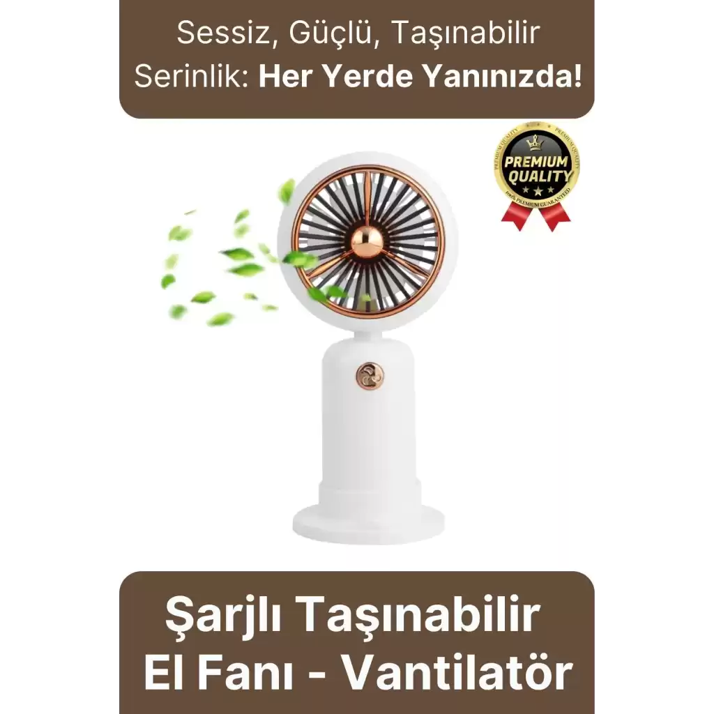 Özel Üretim Taşınabilir Usb Şarjlı Sessiz 2 Kademeli Serinletici Tutmalı Masa El Fanı Vantilatör