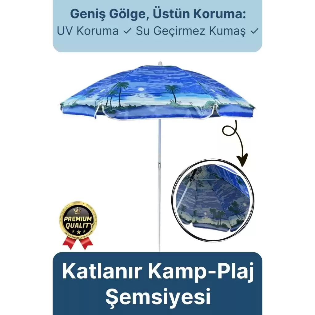 Dayanıklı Katlanabilir Fiber Tel Büyük Boy 170cm Deniz Bahçe Balkon Piknik Kamp Güneş Plaj Şemsiyesi