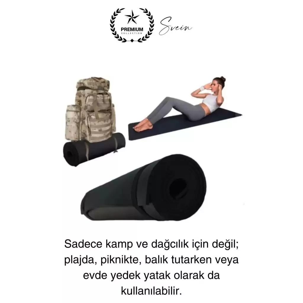 Su Geçirmez 180 cm Çift Taraflı Kaymaz Dağcı Kamp Minderi Taşıma Askılı Rahat Zemin Matı Yatak