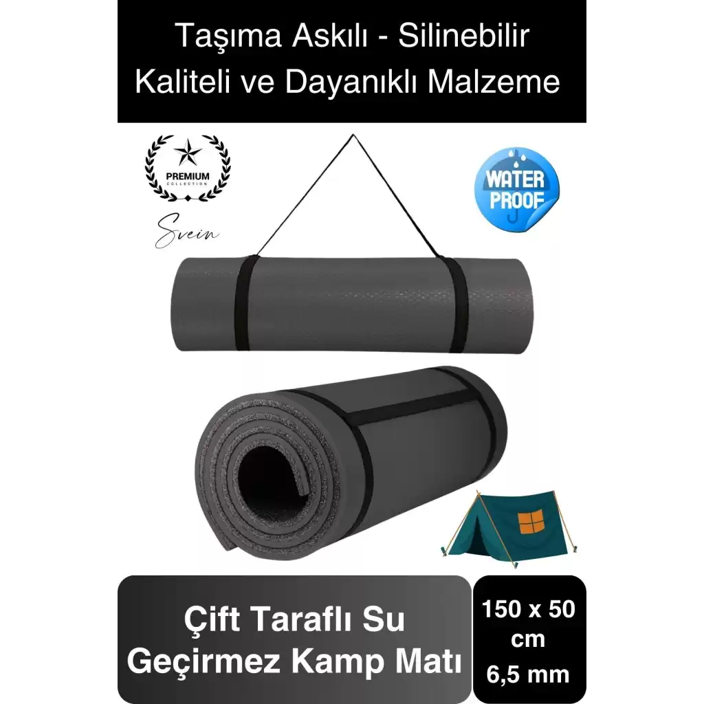 Taşıma Askılı 150 cm Dayanıklı Kaymaz Su Geçirmez Kamp Dağcılık Matı Rahat Konforlu Taşınabilir