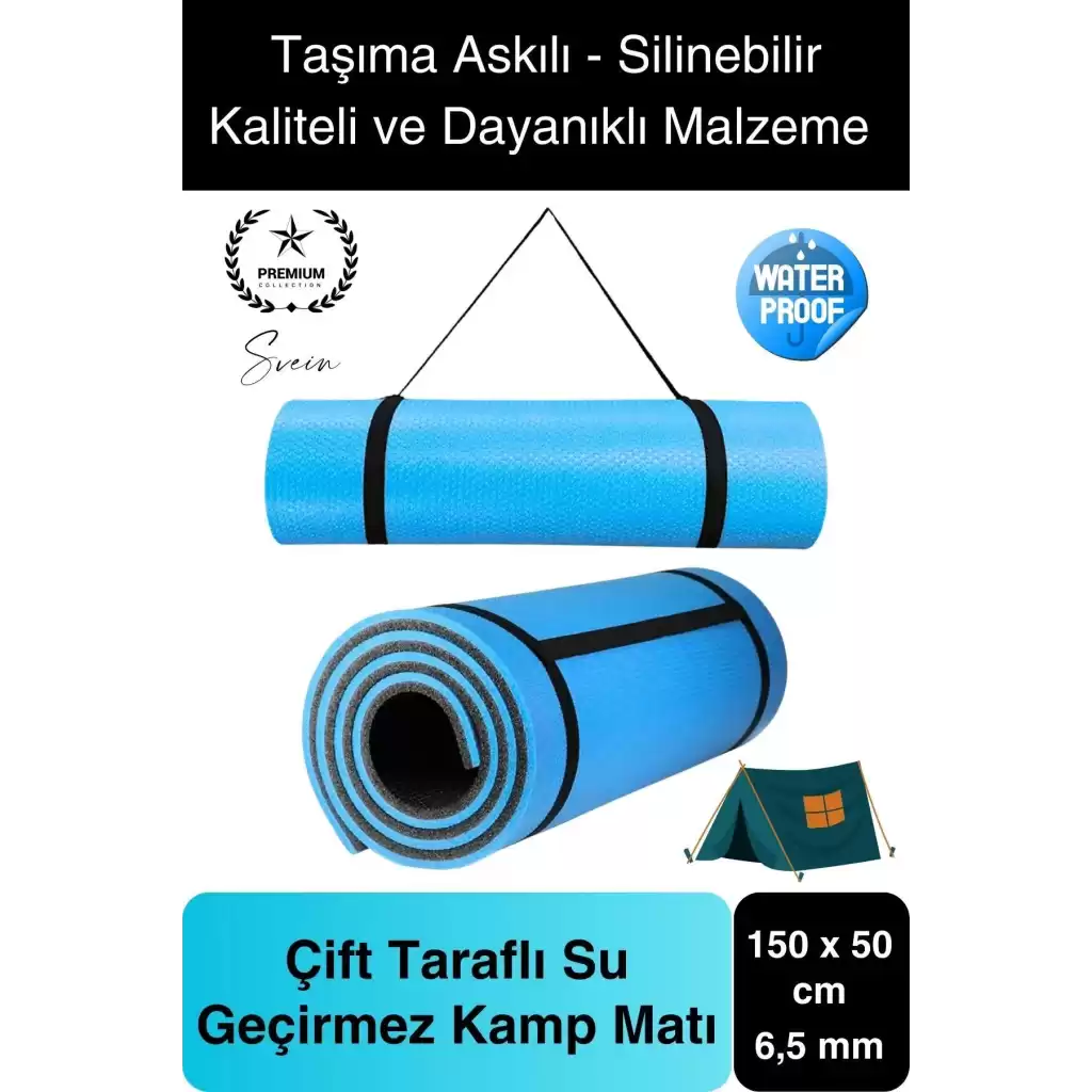 Taşıma Askılı 150 cm Dayanıklı Kaymaz Su Geçirmez Kamp Dağcılık Matı Rahat Konforlu Taşınabilir