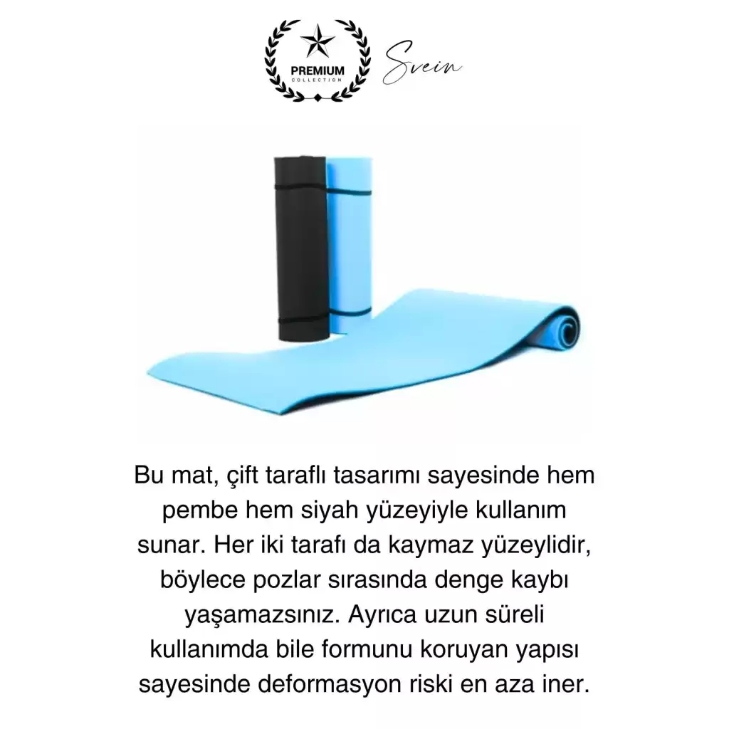 150 cm Dayanıklı Kaymaz Taşıma Askılı Su Geçirmez Yoga Pilates Matı Rahat Konforlu Taşınabilir