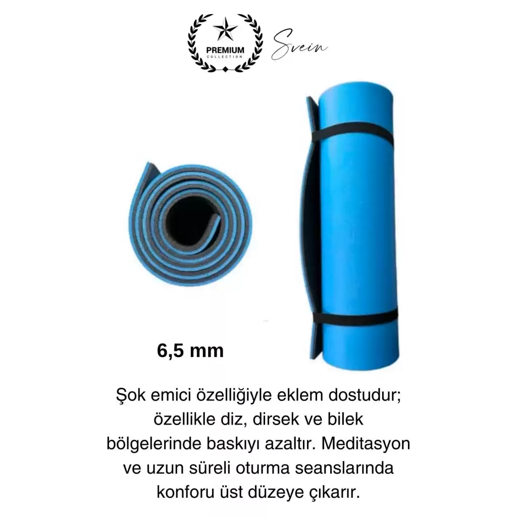 150 cm Dayanıklı Kaymaz Taşıma Askılı Su Geçirmez Yoga Pilates Matı Rahat Konforlu Taşınabilir