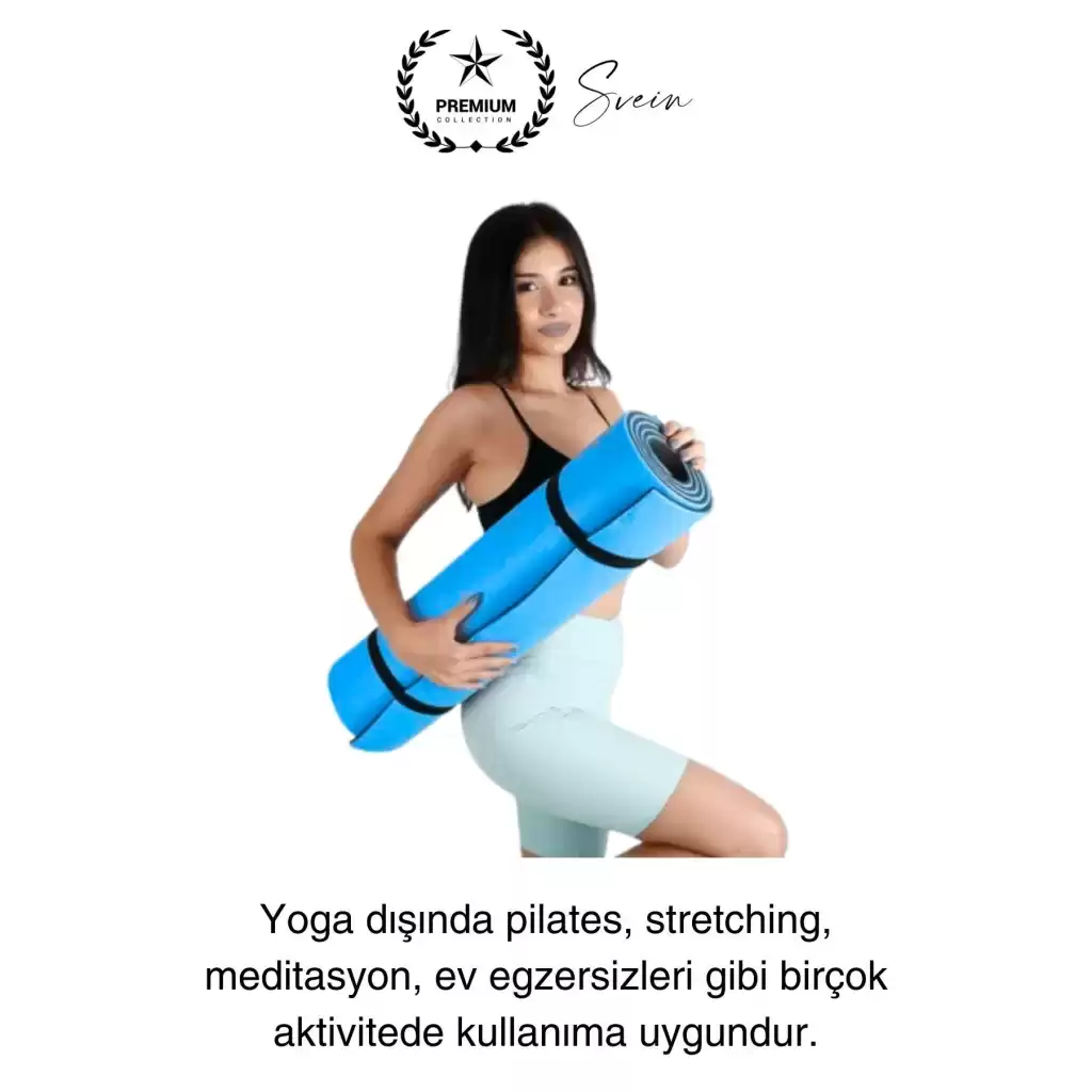 150 cm Dayanıklı Kaymaz Taşıma Askılı Su Geçirmez Yoga Pilates Matı Rahat Konforlu Taşınabilir