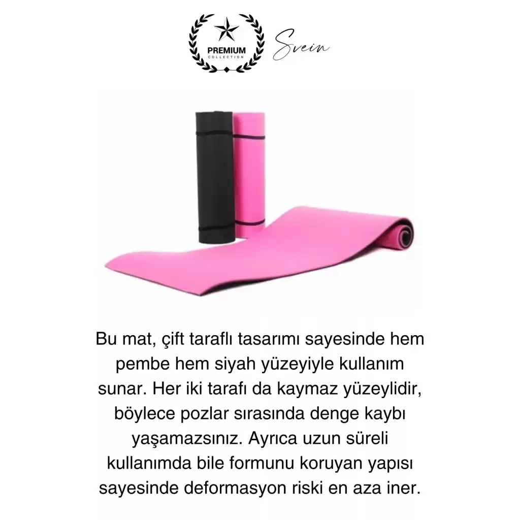 150 cm Dayanıklı Kaymaz Taşıma Askılı Su Geçirmez Yoga Pilates Matı Rahat Konforlu Taşınabilir