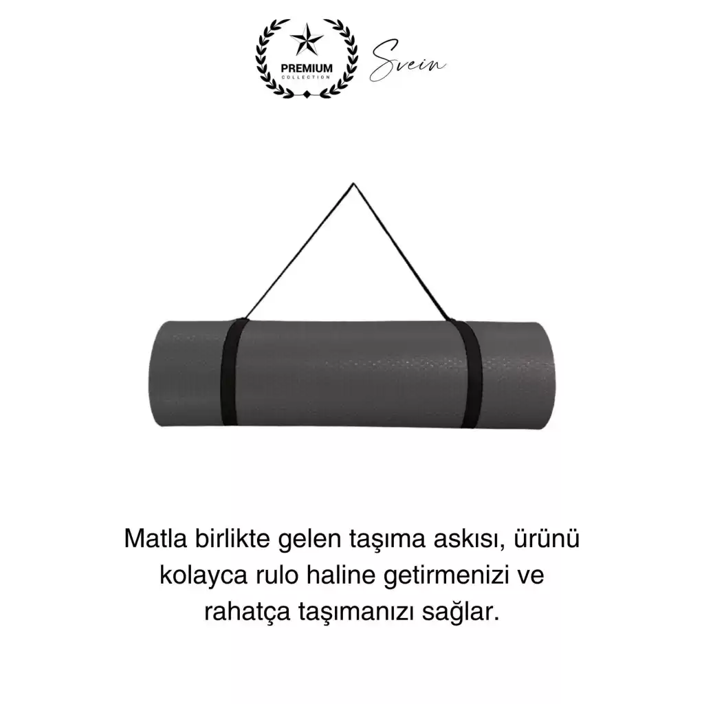 150 cm Dayanıklı Kaymaz Taşıma Askılı Su Geçirmez Yoga Pilates Matı Rahat Konforlu Taşınabilir