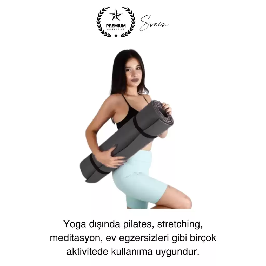 150 cm Dayanıklı Kaymaz Taşıma Askılı Su Geçirmez Yoga Pilates Matı Rahat Konforlu Taşınabilir