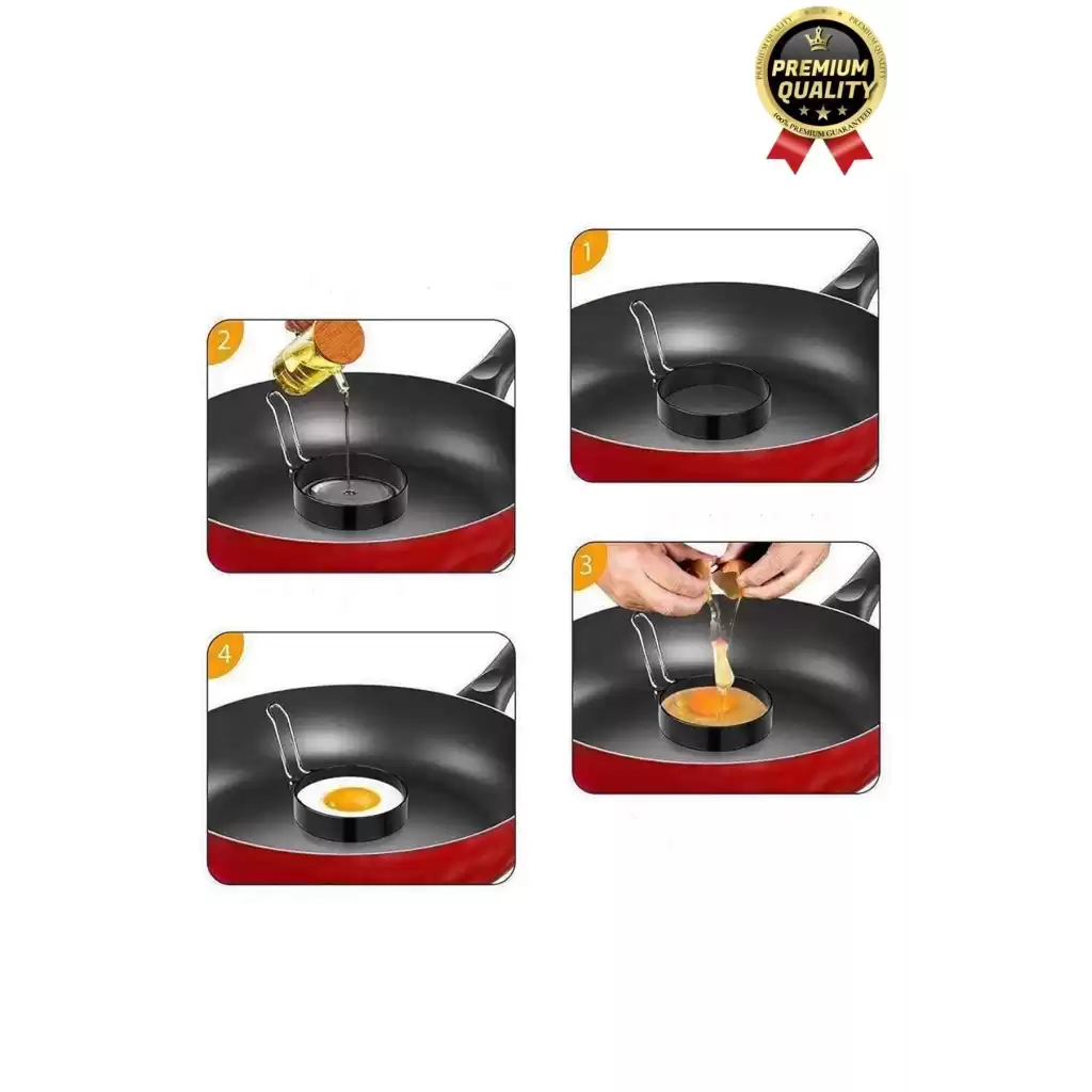 Premium Metal Yanmaz Yapışmaz Sunum Görsel Yumurta Krep Gözleme Şekillendirici Yuvarlak Omlet Kalıbı