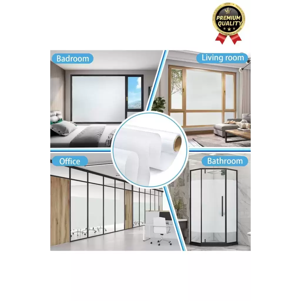 Premium UV Engelleyici İçeriyi Göstermeyen Yapışkan İz Bırakmaz Ofis Ev Buzlu Cam Filmi 2 mt x 60 cm