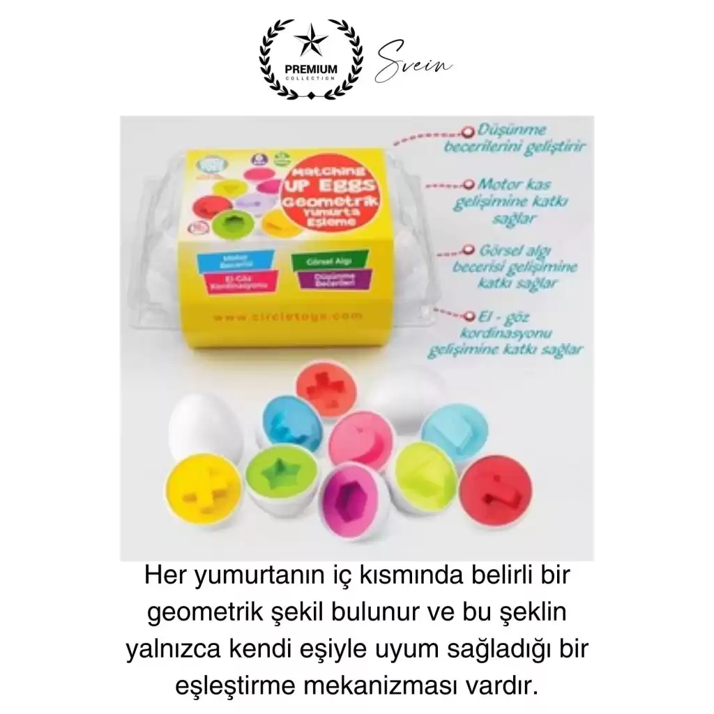 6lı Geometrik Yumurta Eşleme Oyunu Motor Gelişim Görsel Algı Şekilli Eğitici Öğretici Oyuncak