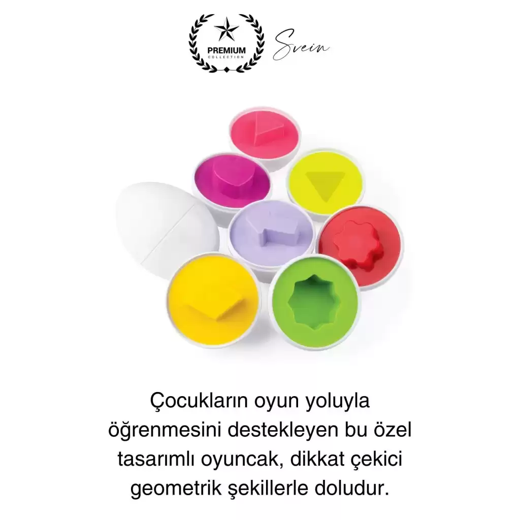 10lu Geometrik Yumurta Eşleme Oyunu Motor Gelişim Görsel Algı Şekilli Eğitici Öğretici Oyuncak