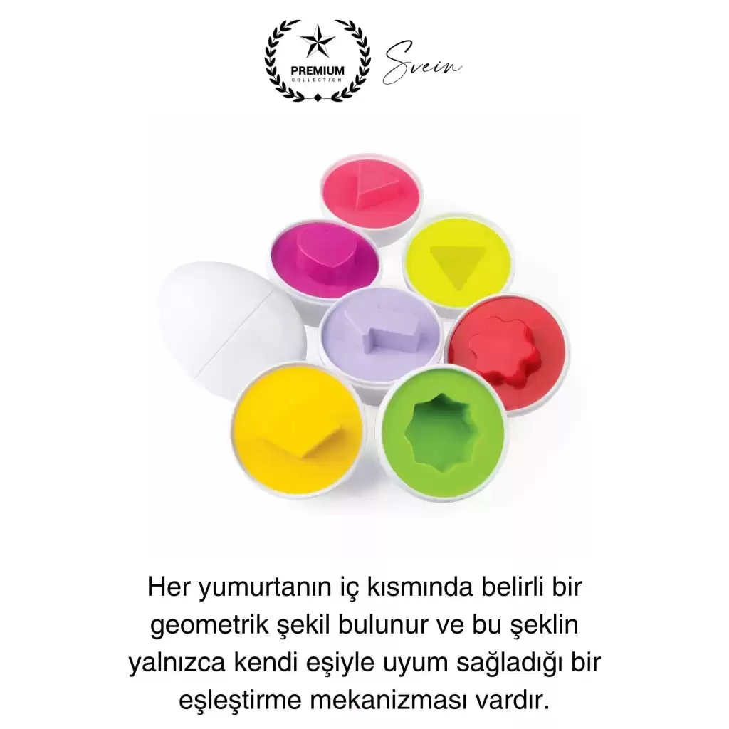 12li Geometrik Yumurta Eşleme Oyunu Motor Gelişim Görsel Algı Şekilli Eğitici Öğretici Oyuncak