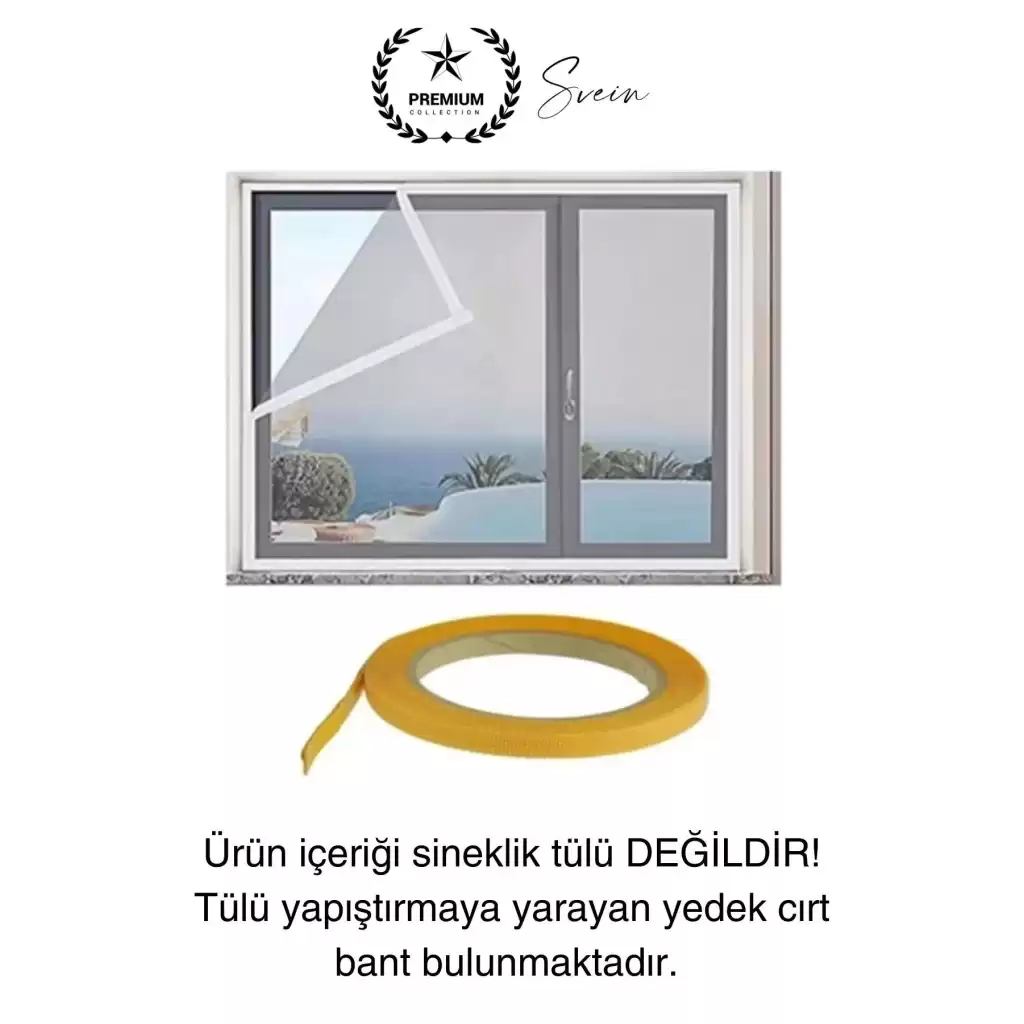 4 mt Güçlü Premium Sineklik Yedek Cırt Bant Pencere Kapı Yapışkanlı Tül Sinek Perdesi Bandı 1 Adet