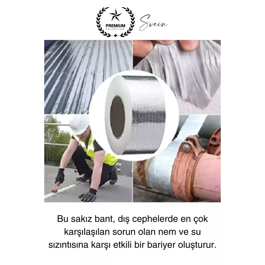 Ekstra Güçlü 2 mt Dış Cephe Su Geçirmez Sakız Bant Sızıntı Çamur Bandı Sızdırmaz 2 Adet