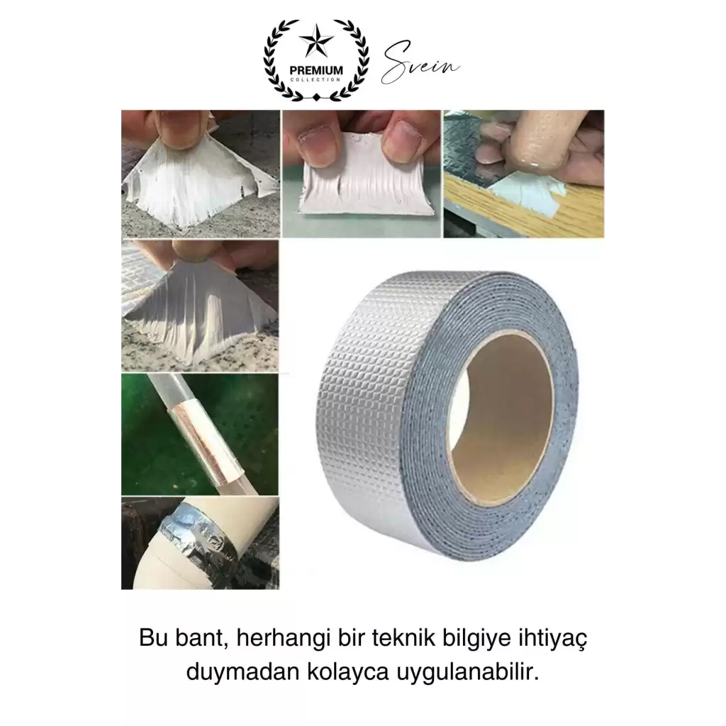 Ekstra Güçlü 2 mt Dış Cephe Su Geçirmez Sakız Bant Sızıntı Çamur Bandı Sızdırmaz 3 Adet
