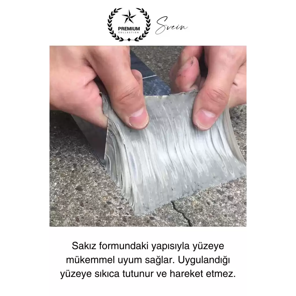 Ekstra Güçlü 2 mt Dış Cephe Su Geçirmez Sakız Bant Sızıntı Çamur Bandı Sızdırmaz 5 Adet