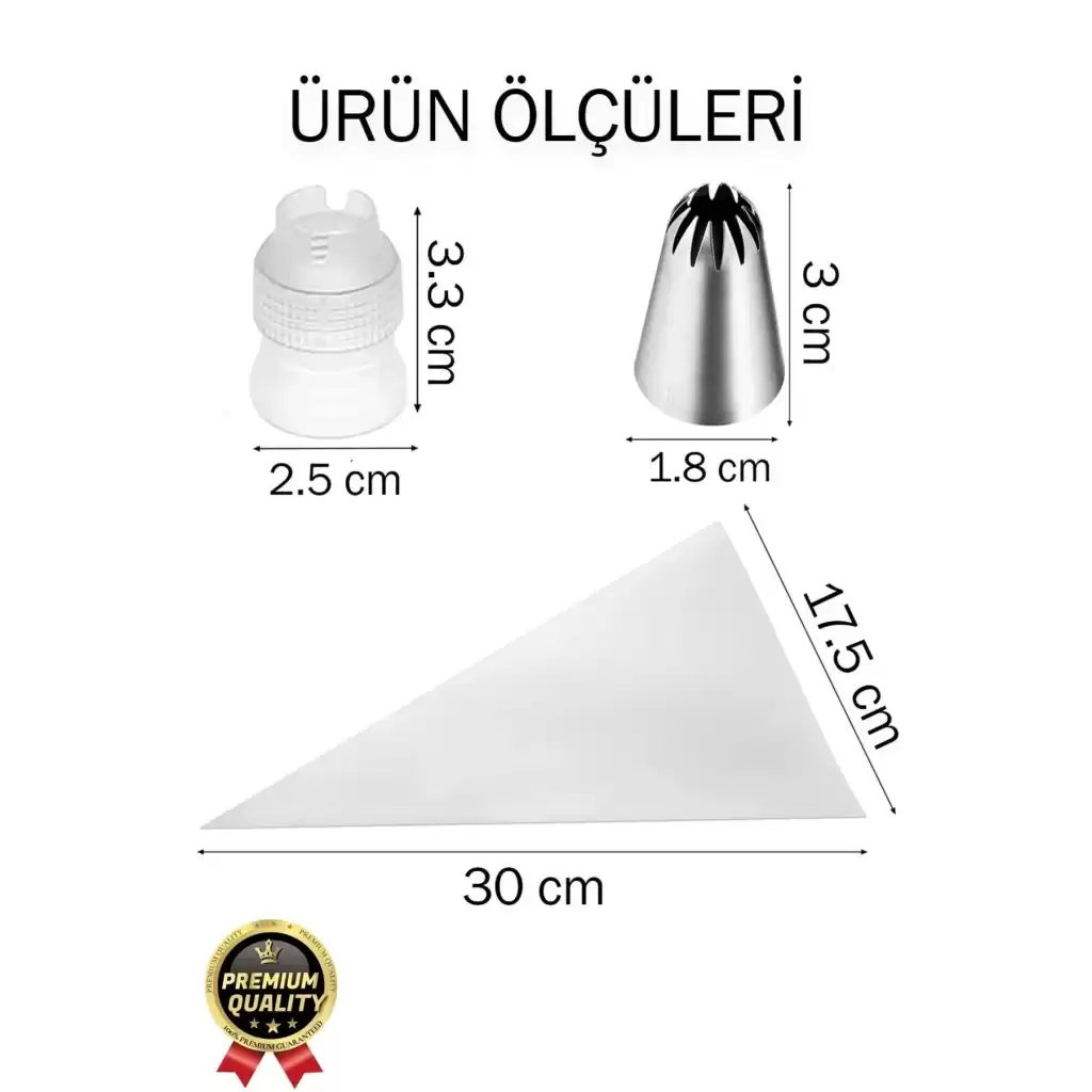 Profesyonel Paslanmaz Çelik Uçlu Tatlı Pasta Kurabiye Kek Süsleme Krema Sıkma Torbası Seti 10 Parça