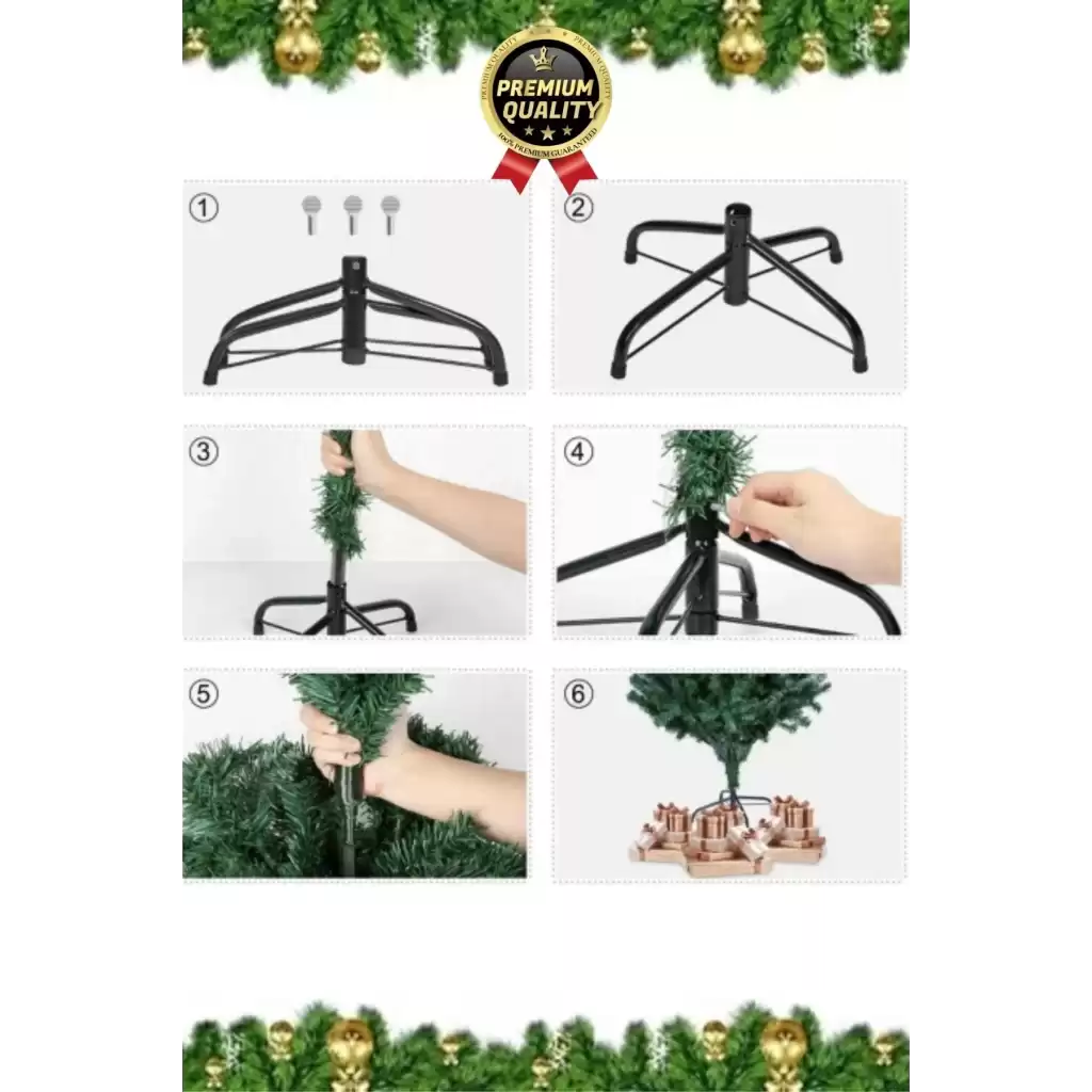Premium Kalite Yeni Yıl Süsleme Seti Renkli Işık Hediye Yılbaşı Çam Ağacı Noel Paketi 110 Cm 110 Dal