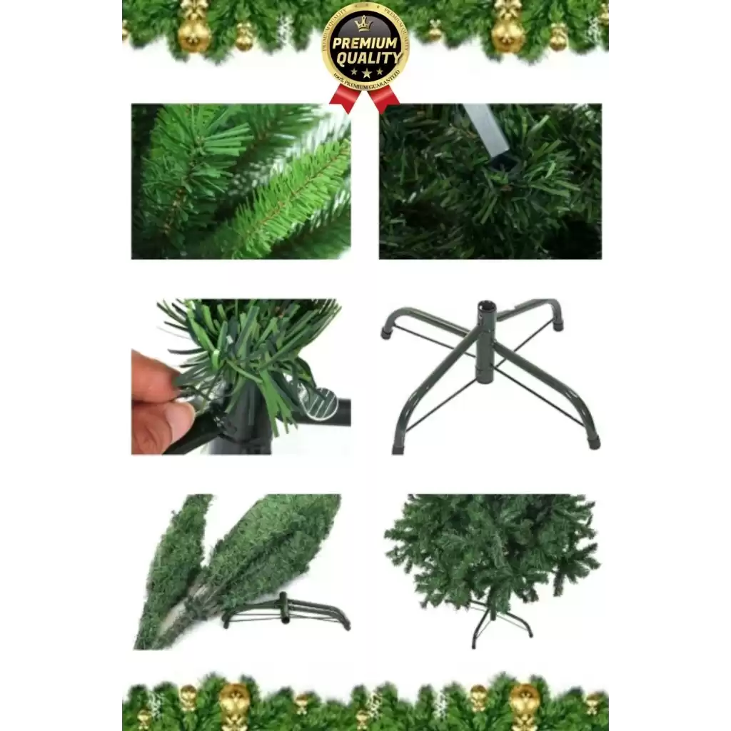 Premium Kalite Yeni Yıl Süsleme Seti Renkli Işık Hediye Yılbaşı Çam Ağacı Noel Paketi 110 Cm 110 Dal
