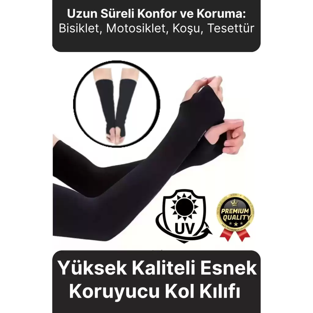 Kaliteli Uzun Kumaş Esnek Spor Bisiklet Motosiklet Koşu Tesettür Güneş Anti UV Koruyucu Kol Kılıfı