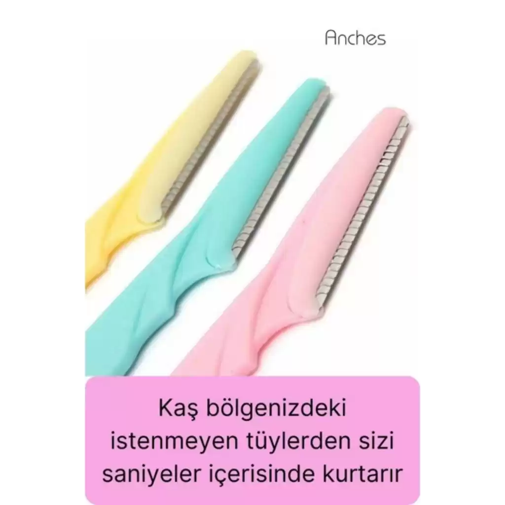 Çok Amaçlı Pratik Tahriş Etmez Acısız Yüz Tüy Alma Epilasyon Aleti 3lü Kaş Bıyık Tıraş Usturası