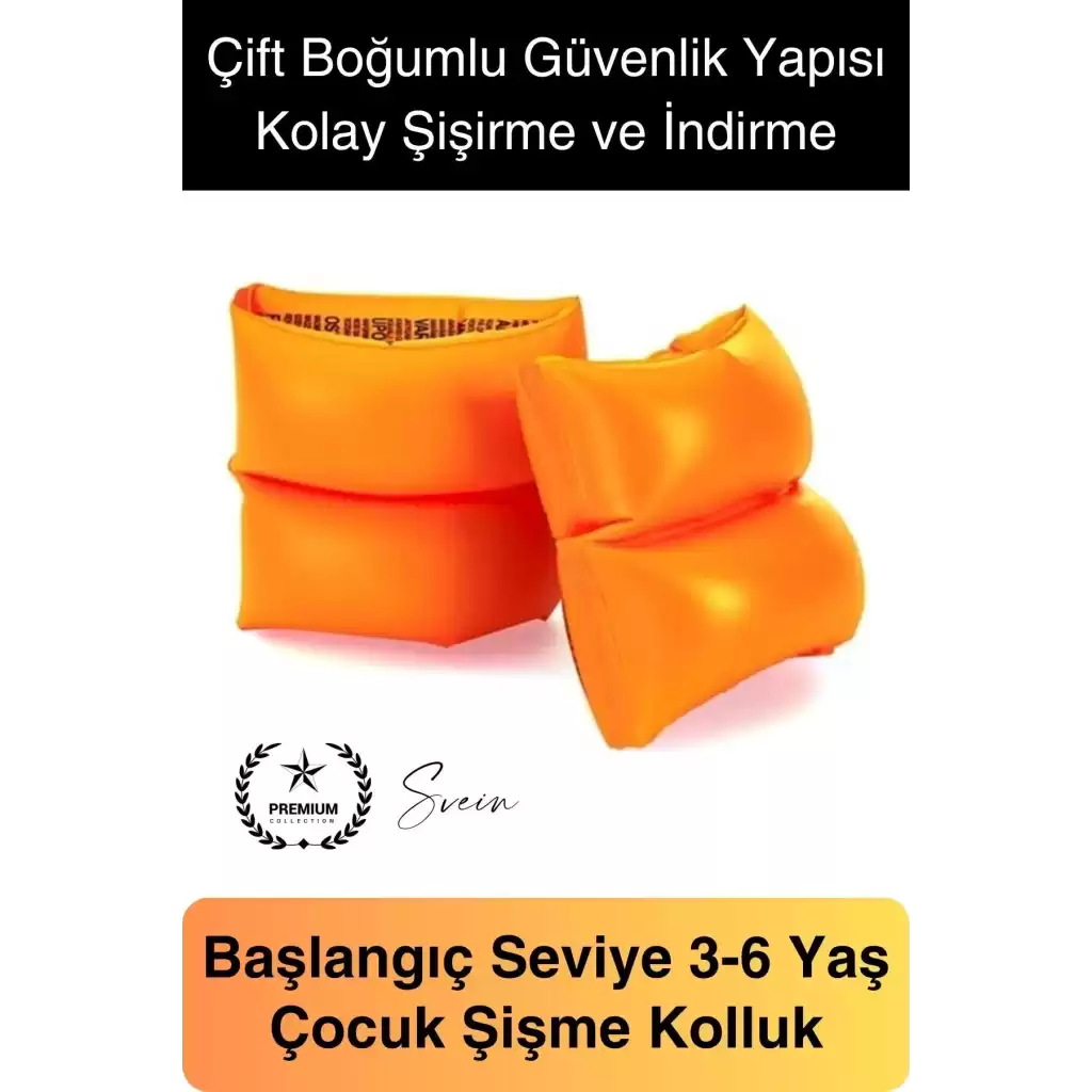 Çift Boğumlu Güvenli 3-6 Yaş Çocuklar İçin Yüzme Kolluk Deniz Havuz Şişme Kolluğu Yüzücü Hava Odalı