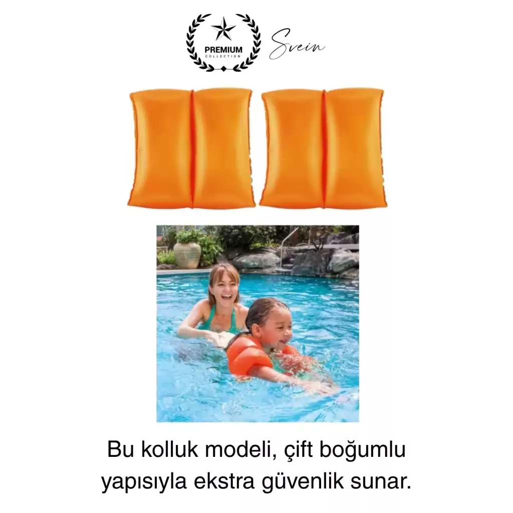Çift Boğumlu Güvenli 3-6 Yaş Çocuklar İçin Yüzme Kolluk Deniz Havuz Şişme Kolluğu Yüzücü Hava Odalı