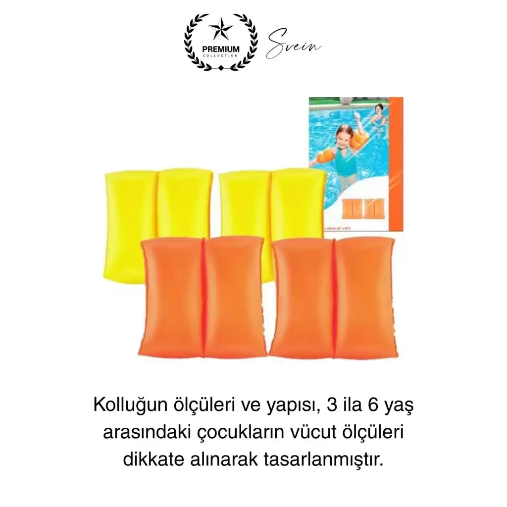 Çift Boğumlu Güvenli 3-6 Yaş Çocuklar İçin Yüzme Kolluk Deniz Havuz Şişme Kolluğu Yüzücü Hava Odalı