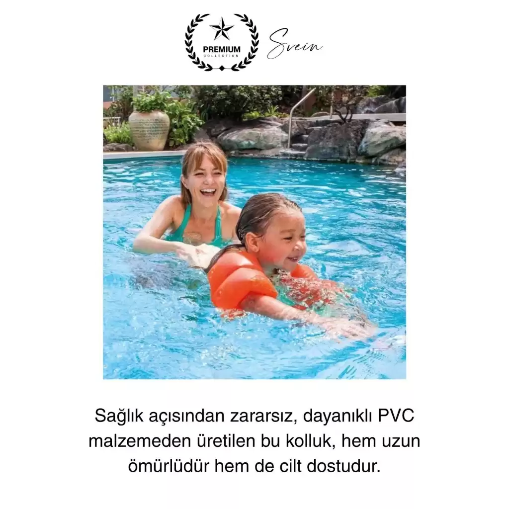 Çift Boğumlu Güvenli 3-6 Yaş Çocuklar İçin Yüzme Kolluk Deniz Havuz Şişme Kolluğu Yüzücü Hava Odalı