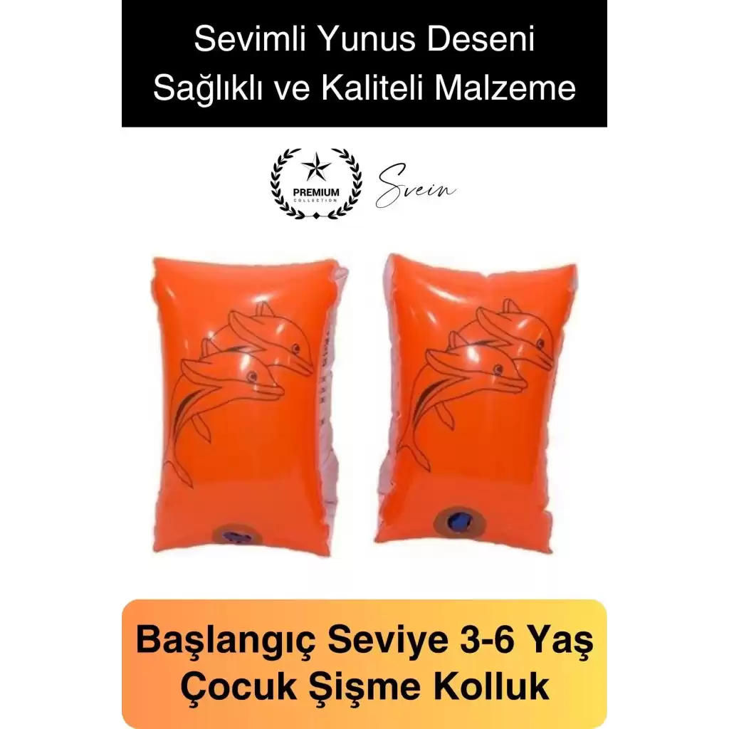 Yunus Desenli Güvenli 3-6 Yaş Çocuklar İçin Yüzme Kolluk Deniz Havuz Şişme Kolluğu Yüzücü Hava Odalı