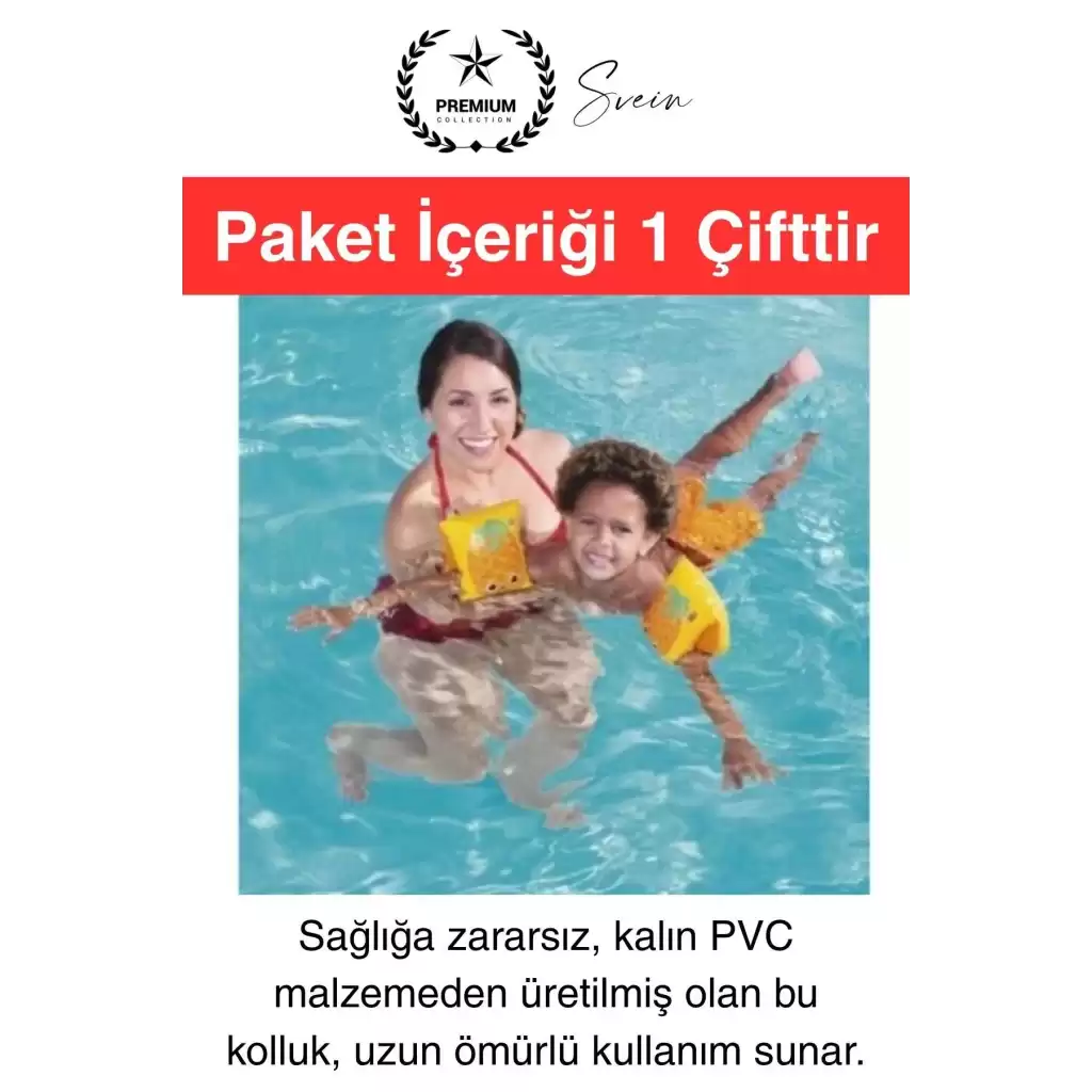 Meyve Desen Güvenli 5-12 Yaş Çocuklar İçin Yüzme Kolluk Deniz Havuz Şişme Kolluğu Yüzücü Hava Odalı