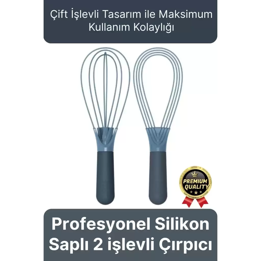 Profesyonel Dayanıklı Yapışmaz Çeyiz Mutfak Yumurta Kek Düz Balon Silikon Saplı 2 işlevli Çırpıcı