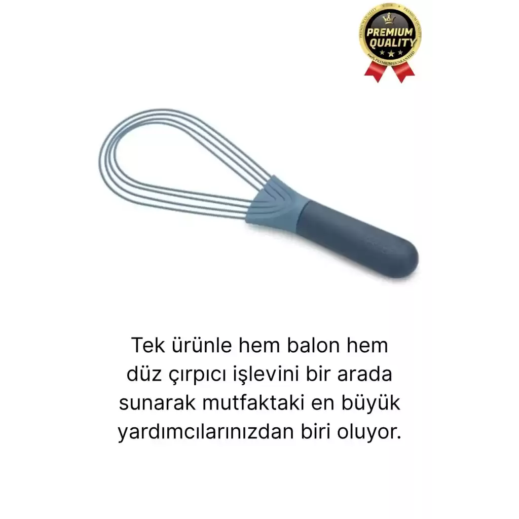 Profesyonel Dayanıklı Yapışmaz Çeyiz Mutfak Yumurta Kek Düz Balon Silikon Saplı 2 işlevli Çırpıcı