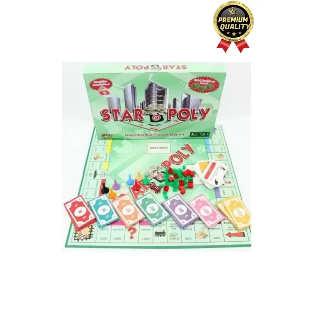 Premium Eğlence Strateji Aile Etkinlik Aktivite Monopoly Emlak Gayrimenkul Ticaret Oyunu Star Poly
