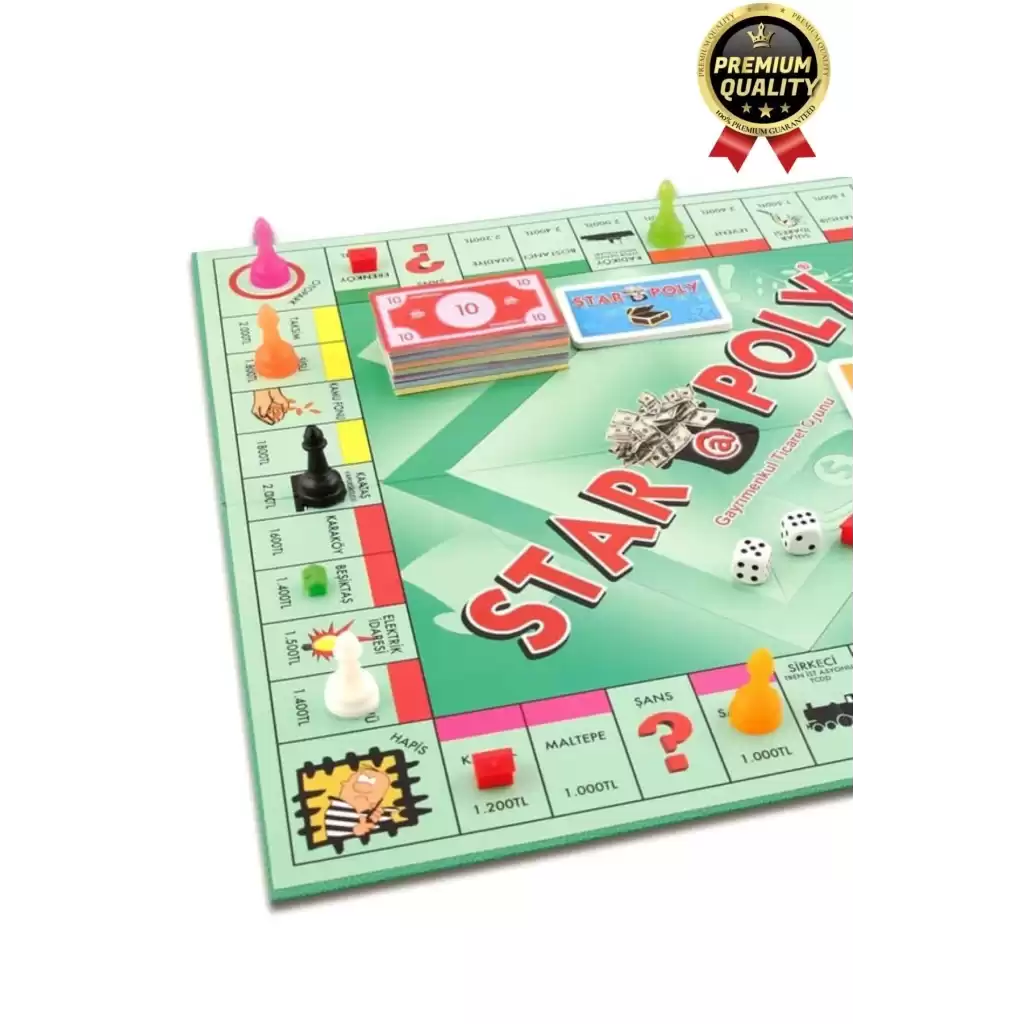 Premium Eğlence Strateji Aile Etkinlik Aktivite Monopoly Emlak Gayrimenkul Ticaret Oyunu Star Poly