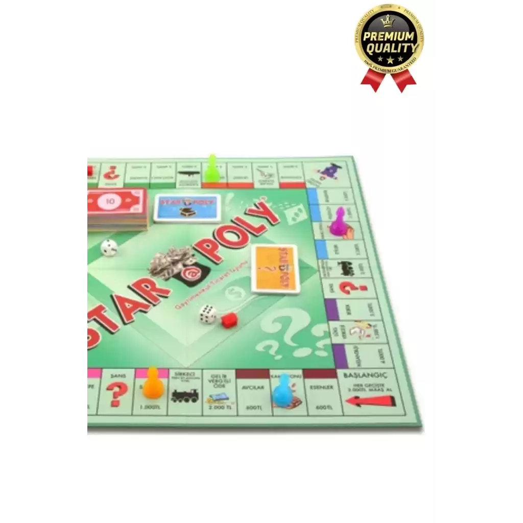 Premium Eğlence Strateji Aile Etkinlik Aktivite Monopoly Emlak Gayrimenkul Ticaret Oyunu Star Poly