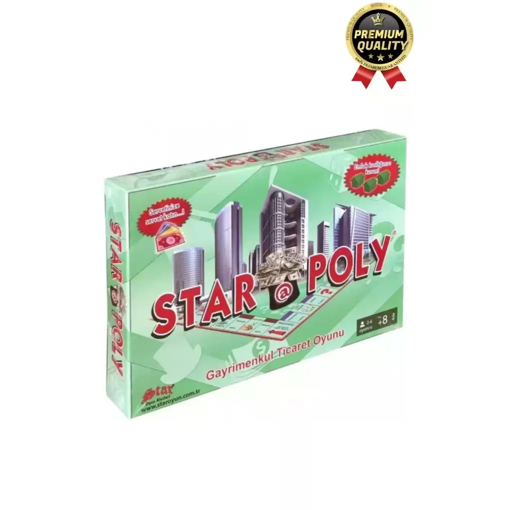 Premium Eğlence Strateji Aile Etkinlik Aktivite Monopoly Emlak Gayrimenkul Ticaret Oyunu Star Poly