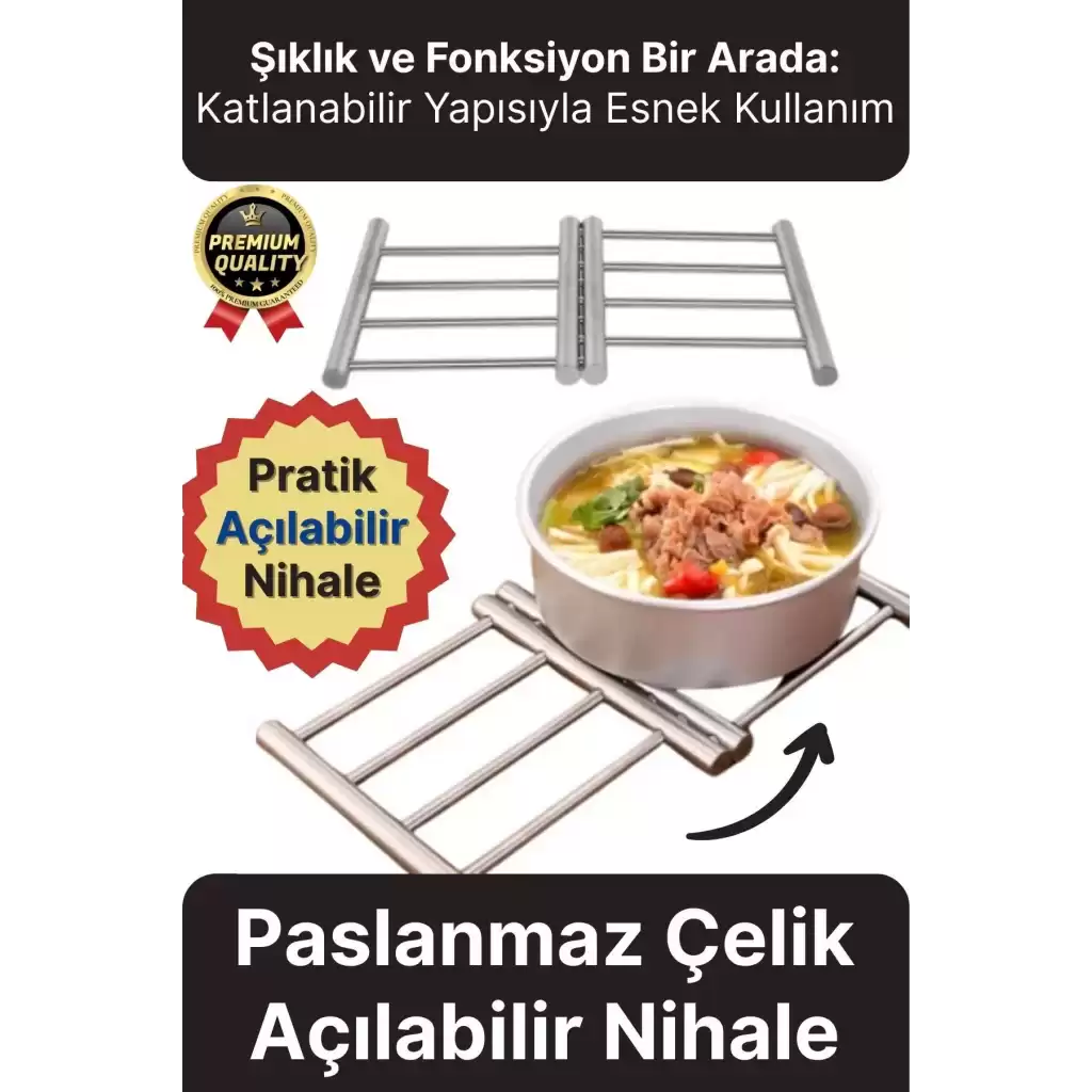 Özel Üretim İşlevsel Pratik Isıya Dayanıklı Koruyucu Mutfak Masa Paslanmaz Çelik Açılabilir Nihale