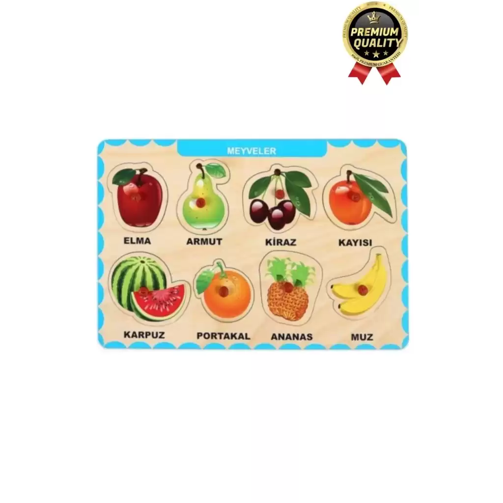 Yeni Seri Çocuk Ebeveyn Eğlenceli Eğitici Öğrenme Destekli Meyveler Yapboz Ahşap Tutmalı Puzzle